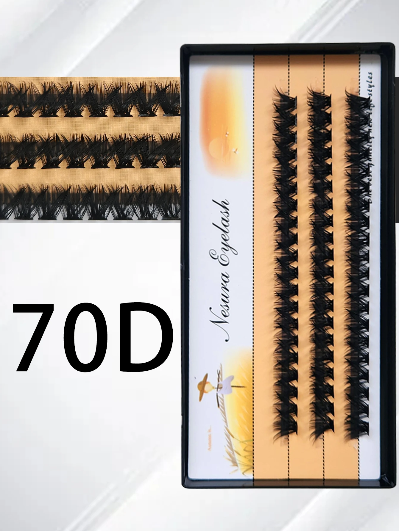 70D Mink Eyelashes 60 Bundles Natural Eyelash extension 3D Russia Volume Individual Eyelash Cluster Makeup Tools Lashes