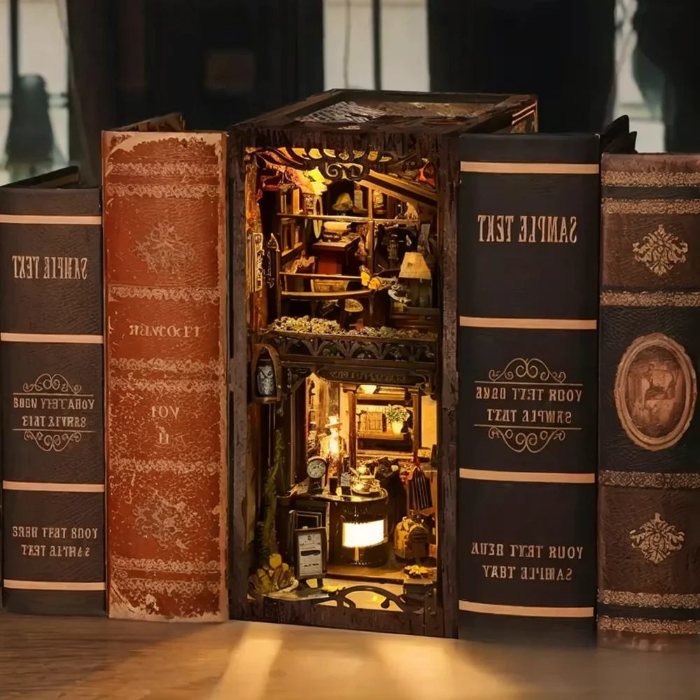 

Лидер продаж: Деревянный конструктор DIY «Кофейня Сэренити» — миниатюрный домик, декор для книжной полки, уголок для чтения