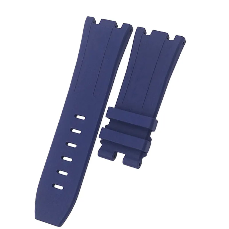 XIANERSHANG Fluororubber Watchbands Pin Buckle Double Concave Interface Strap 28MM 30MM Dustproof VITON Belt Watch Accessories