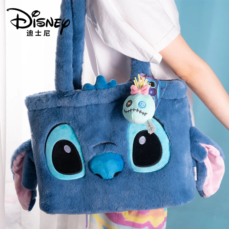 Disney Stitch Plush Handbag Cartoon & Cute Fashion Large Capacity Women's bag Simple And Versatile Shoulder Bag