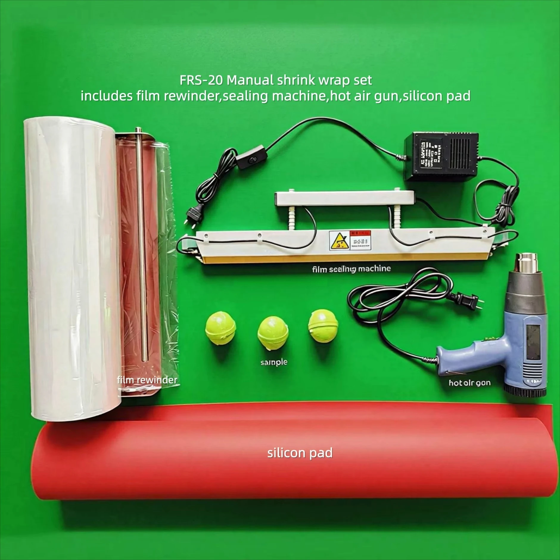 Machine manuelle de scellage sous film rétractable POF pour boules de bain, diffuseurs de vapeur de douche et savons, pour produits de différentes tailles, 110V 220V