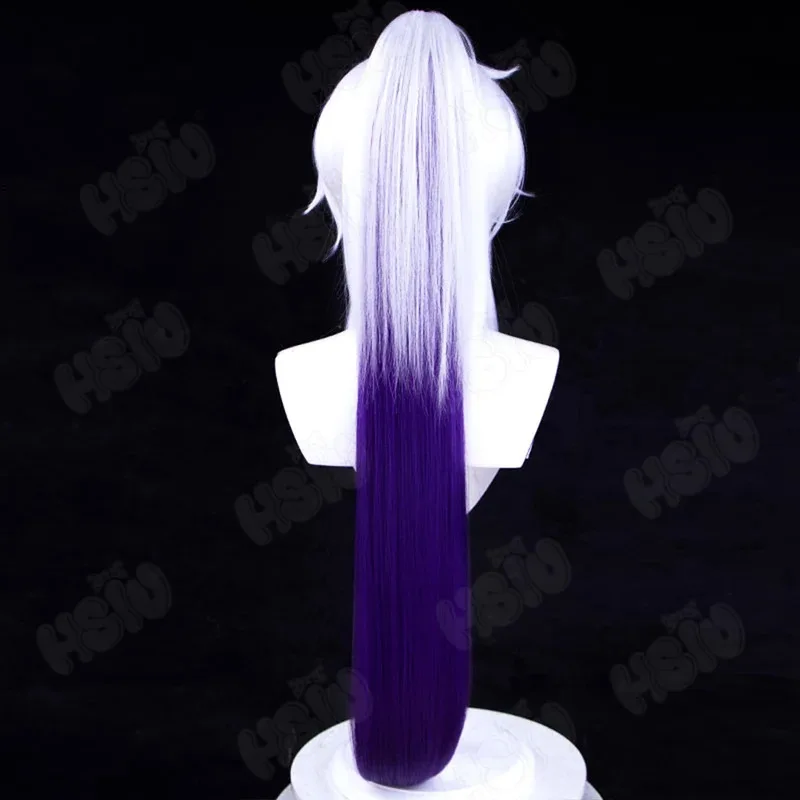 Game Honkai Impact 3 Kiana Kaslana Cosplay Wig White mixed purple ponytail long hair anime cosplay Wig Game cosplay wig