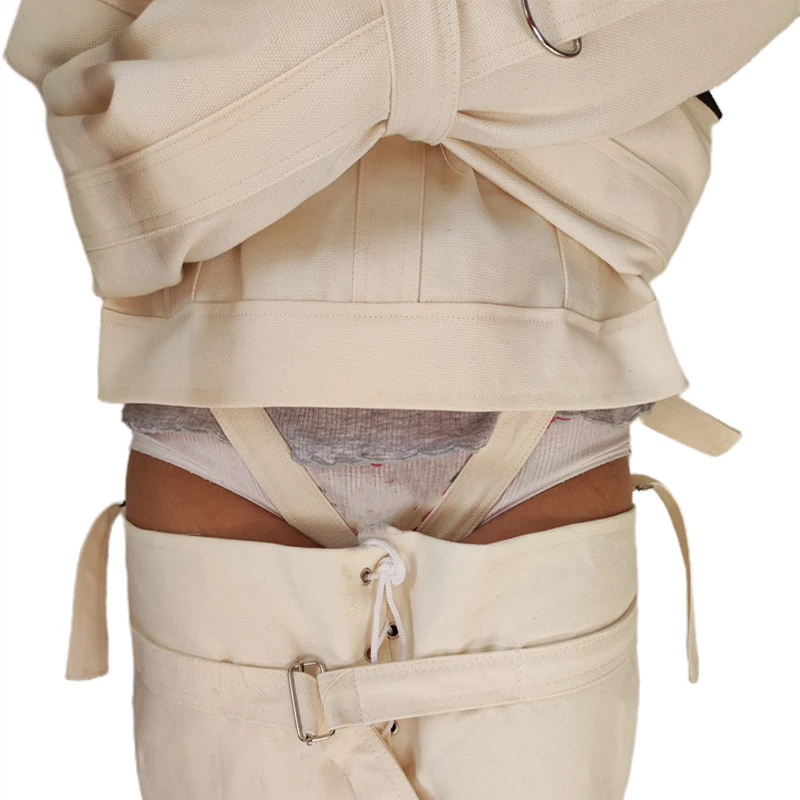 Self Bondage Heavy Duty Canvas Legs Binder Restraints Straitjacket Pants BDSM