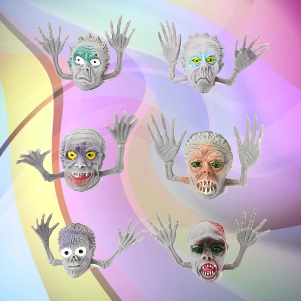 6 stücke Fingerpuppen Lustige Simulation Zombie Finger Requisiten Halloween Hexe Interaktive Spielzeug Requisiten Kreative Finger Spielzeug für Kind Kind