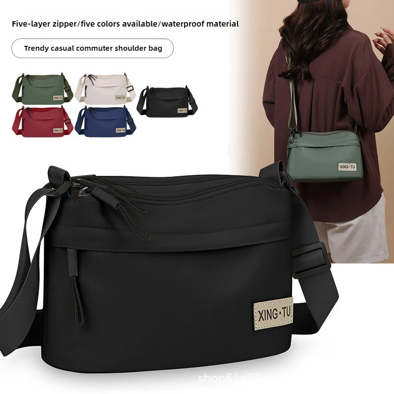 

Women Multilayer Oxford Waterproof Shoulder Bag Large Capacity Crossbody Bag with Multiple Compartments Travel Leisure Backpack
