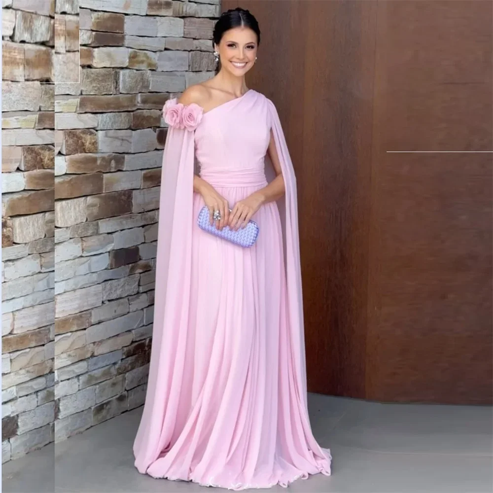 

Customized Saudi Arabia Formal Gown Dearin One Shoulder A-line Floor Length Skirts Stole Bespoke Occasion Dresses Evening Prom D