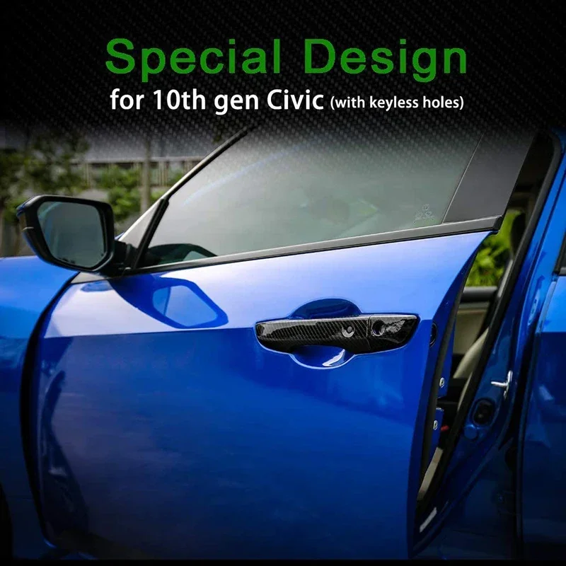 

For Honda Civic 10th Gen with Smart Keyhole Accessories 2016 2017 2018 2019 2020 2021 Car Exterior Door Handle Cover Trim