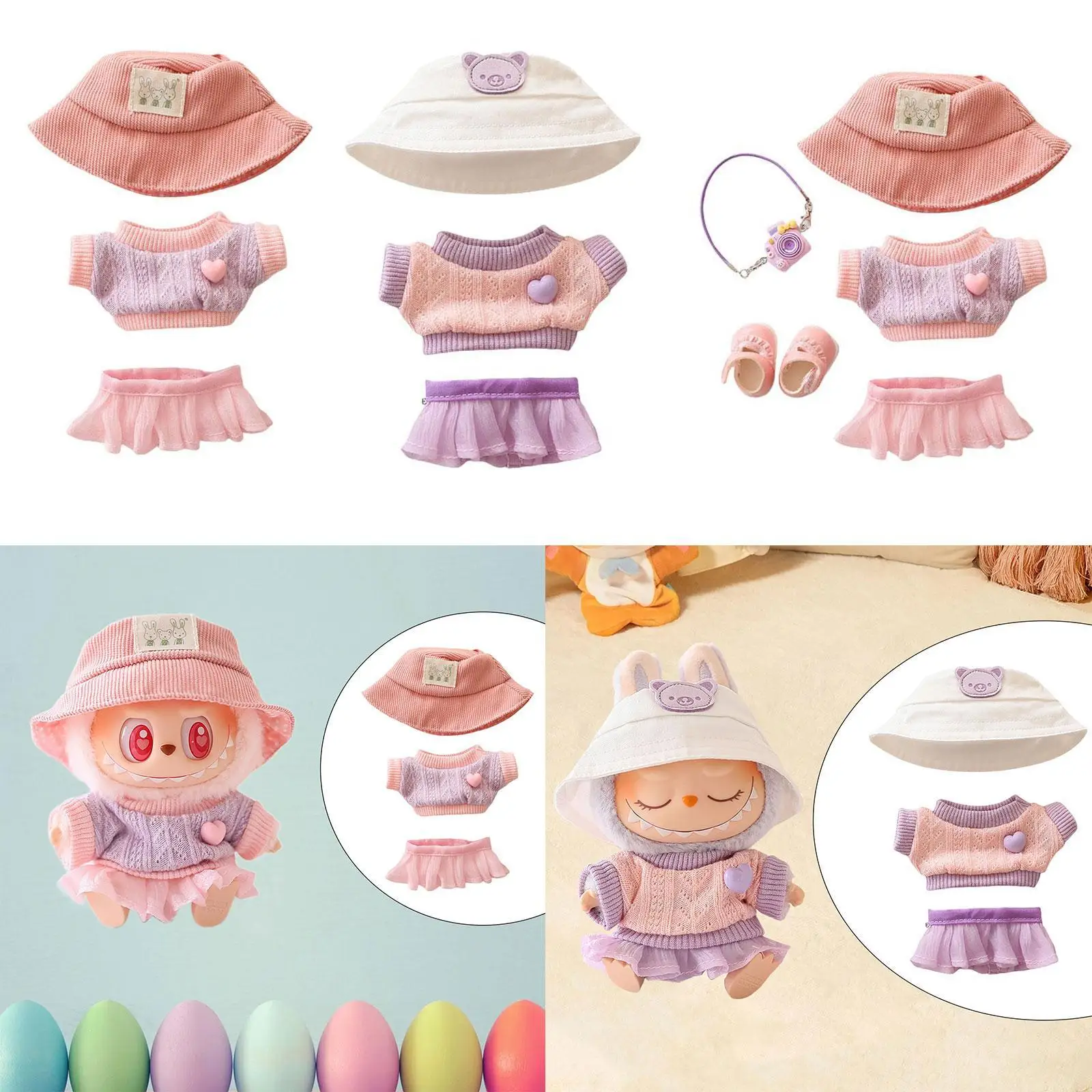 

Doll Sweater and Gauze Skirt for Little Girls Fashion Photo Props DIY Clothing Dress up Make Your Own Dolls for 6.69'' Doll