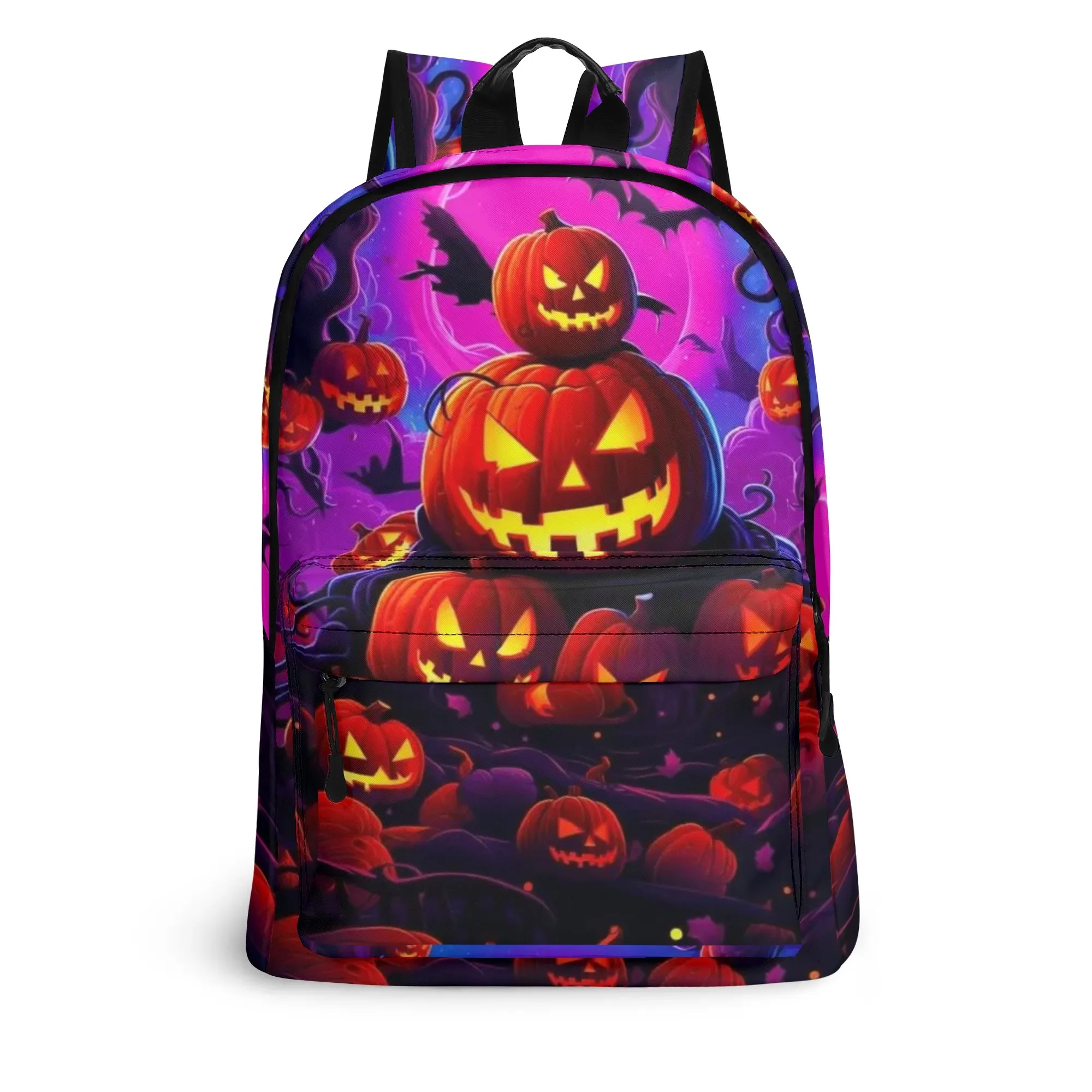 

Horror Pumpkin Custom Schoolbag Large Capacity 17-Inch Backpack Halloween Pattern 3d Printed Teen Storage Bag Backpack