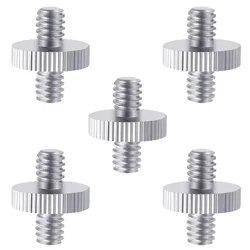 Promotion! 5 Pieces 1/4 inch Male to 1/4 inch Male Metal Threaded Screw Adapter Tripod Screw Converter for DSLR Camera,Tripod,Mo