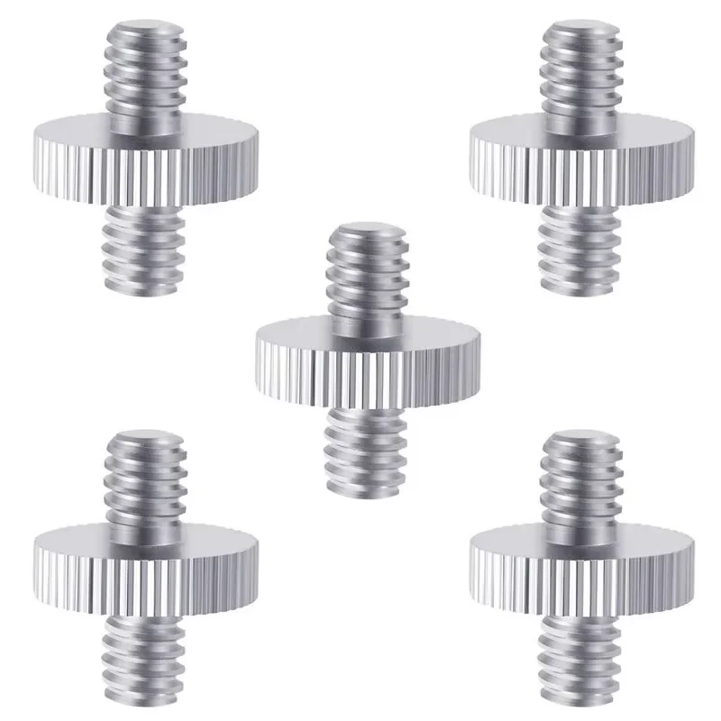 Promotion! 5 Pieces 1/4 inch Male to 1/4 inch Male Metal Threaded Screw Adapter Tripod Screw Converter for DSLR Camera,Tripod,Mo