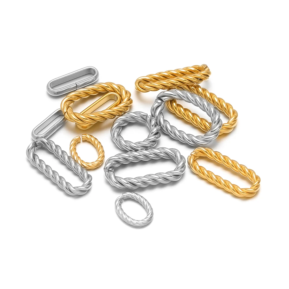 20 قطعة الفولاذ المقاوم للصدأ تويست دوامة البيضاوي السحر موصل هندسي DIY بها بنفسك العصرية صنع المجوهرات قلادة سوار أقراط النتائج #3