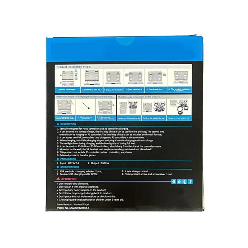 For PSVR2 PS5 4-in-1 Hanging Game Controller Dock Charger Host Hanging Handle Dock Charger Can Be Stored VR Headset