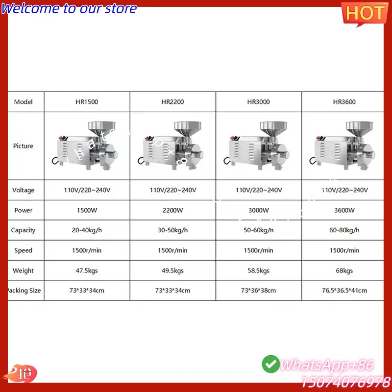 2026 Electric Spice Mini Powder Chilli Pepper Herb Wheat Flour Grain Process Corn Flour Mill Grinder Grinding Milling