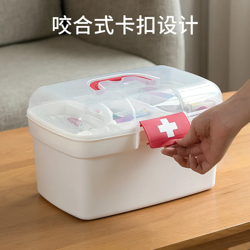 Medicine Storage Box Large Capacity Medicine Organizer Storage Container Family First Aid Chest Portable Emergency Kit Box