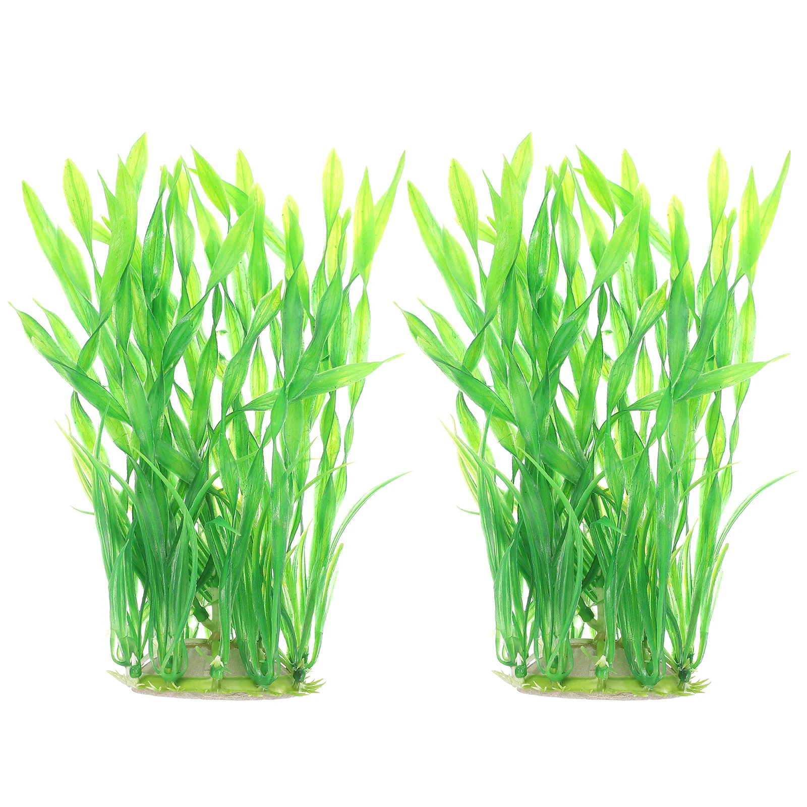 

2pcs Realistic Water Grass Adornment Lifelike Fake Aquatic Plant Decor For Fish Tank Thicken Bottom Safe Artificial Aquarium