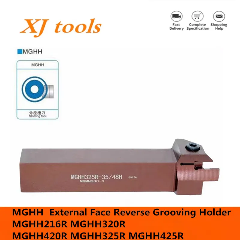 MGHH320R MGHH420R MGHH325R 15/400 External Face Reverse Grooving Holder for MGGN200 MGGN300 Series Tungsten Carbide Insert Lathe