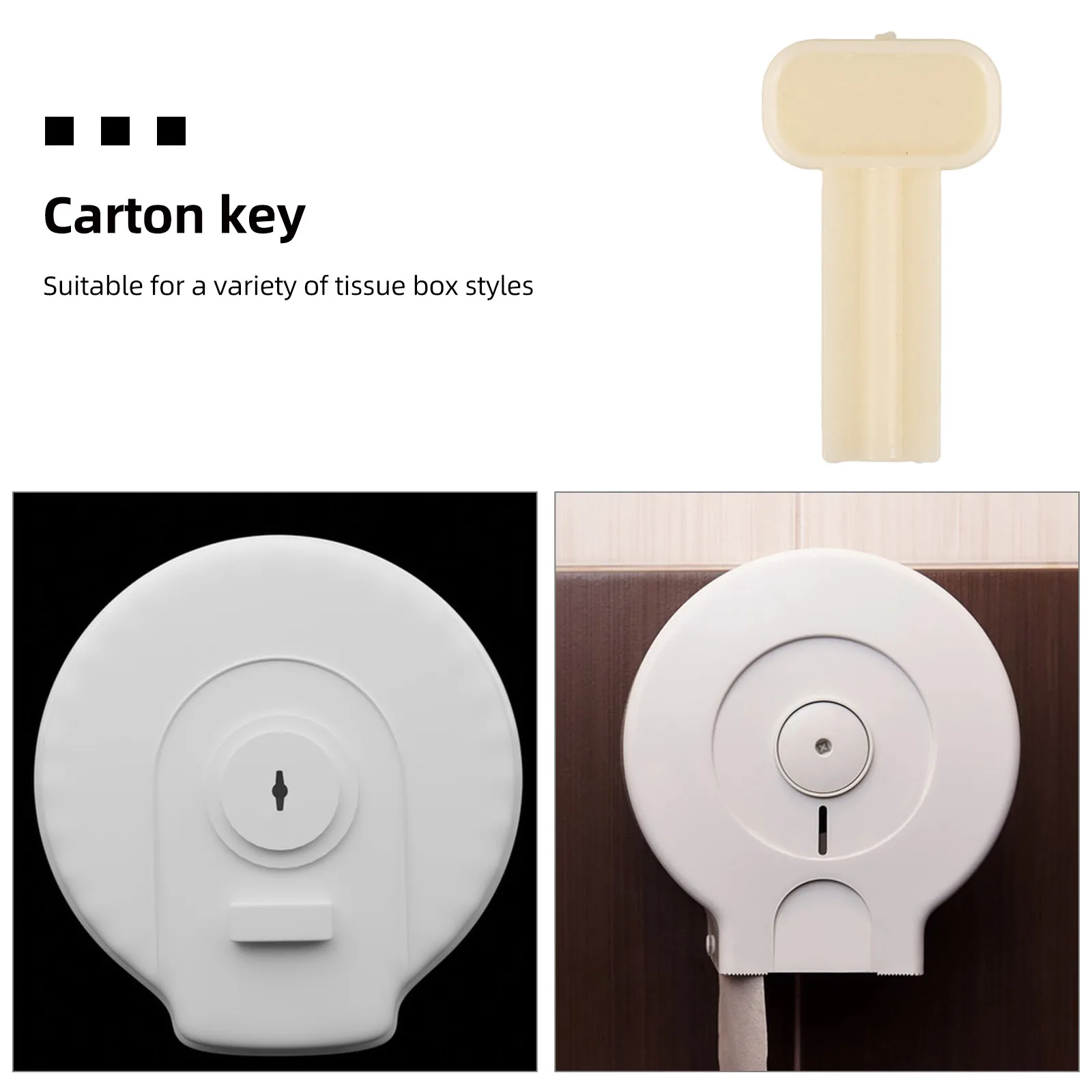

Tissue Box Key for Paper Towel Dispenser Plastic Commercial Hand Bathroom Replacement Fits Securely Stylish Design Easy Open