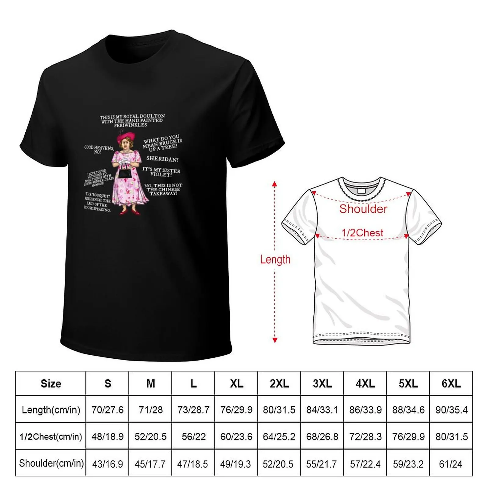 Keeping Up Appearances Classic T-Shirt Retro Style Print Casual Top