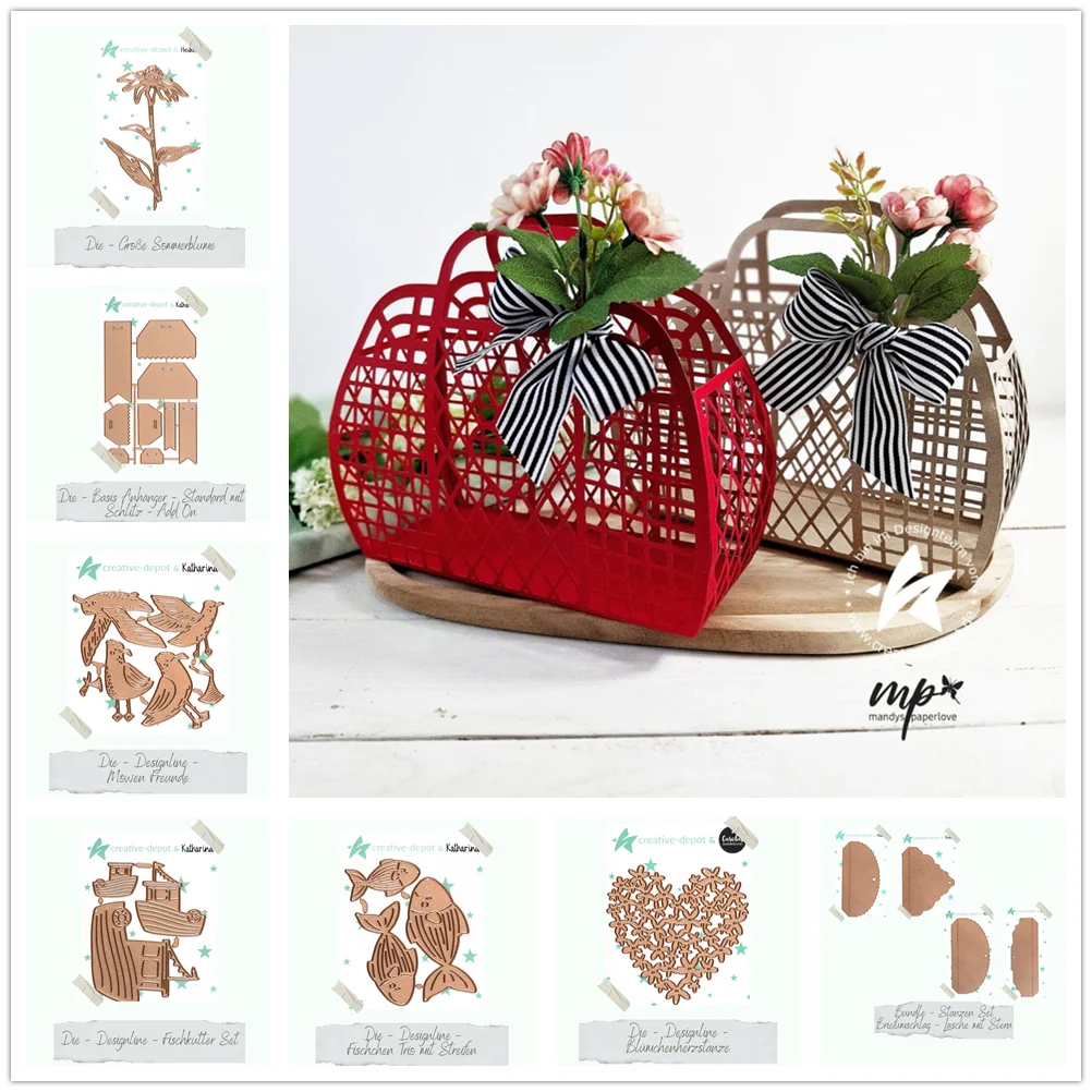 Lasche mit Stern Retro Jelly Bag Tags Möwe Fisch Blatt Herz Stanzformen für neue 2025, Scrapbooking, Kartenherstellung, Bastelbedarf
