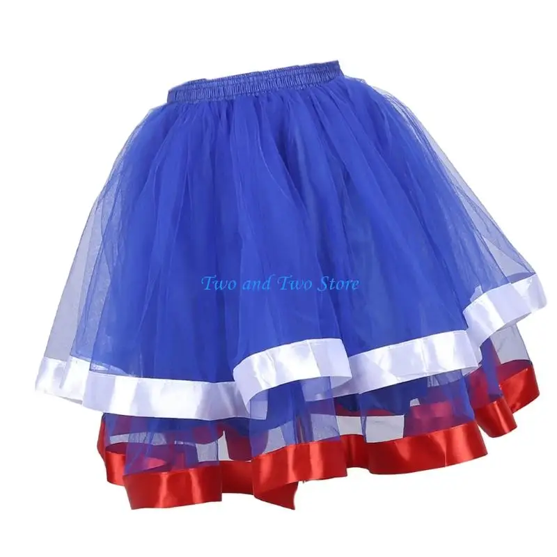 HX6F kobiety taniec baletowy spódnica z tiulu warstwowa plisowana spódnica Tutus linia do kolan tiulowa spódnica Tutus spódnice