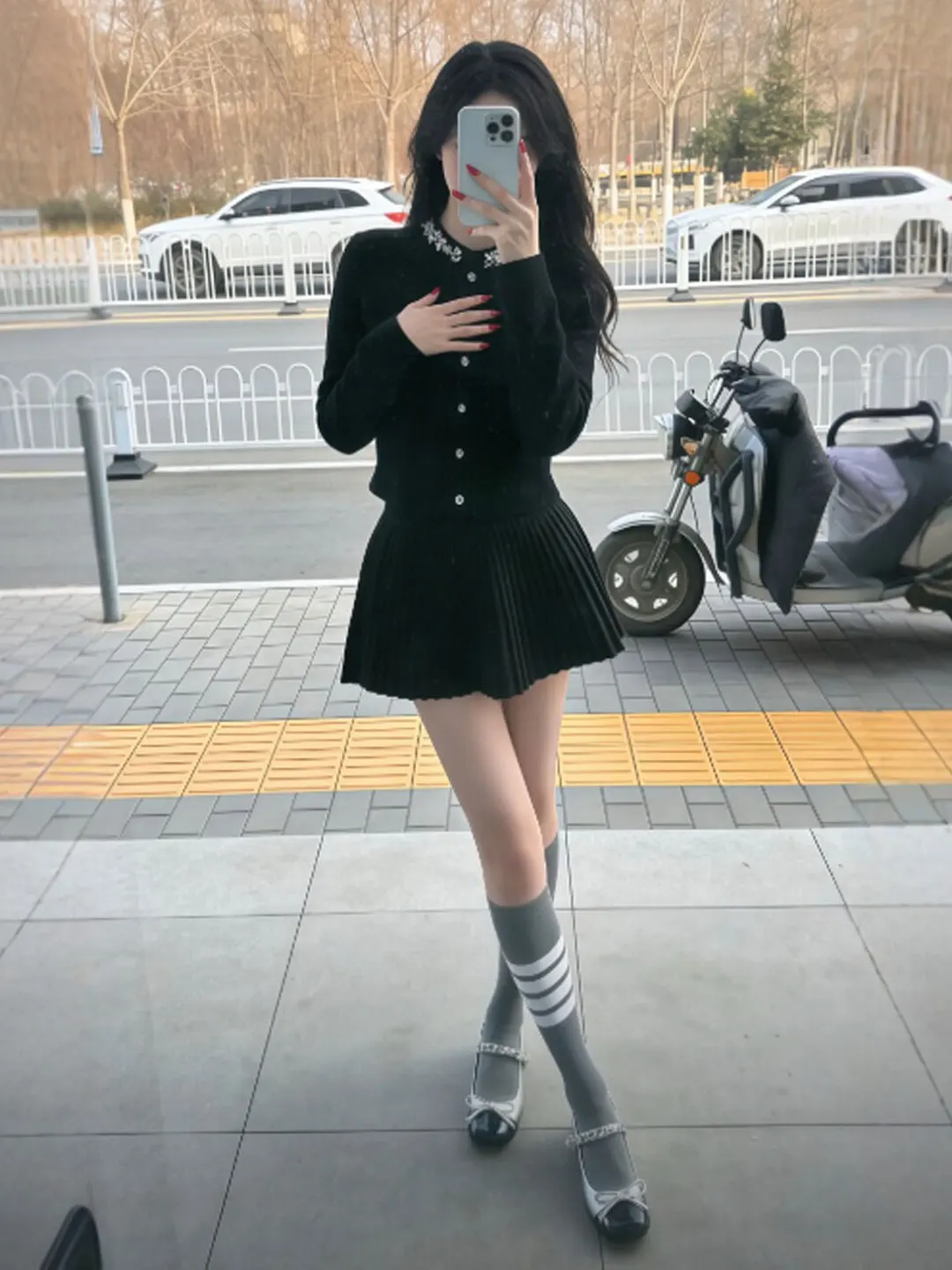 

Korean Style Beautiful Knitted Sweater And Skirt Set Stylish Spring Fashion Women's Ensemble Comfortable High Waist Skirt