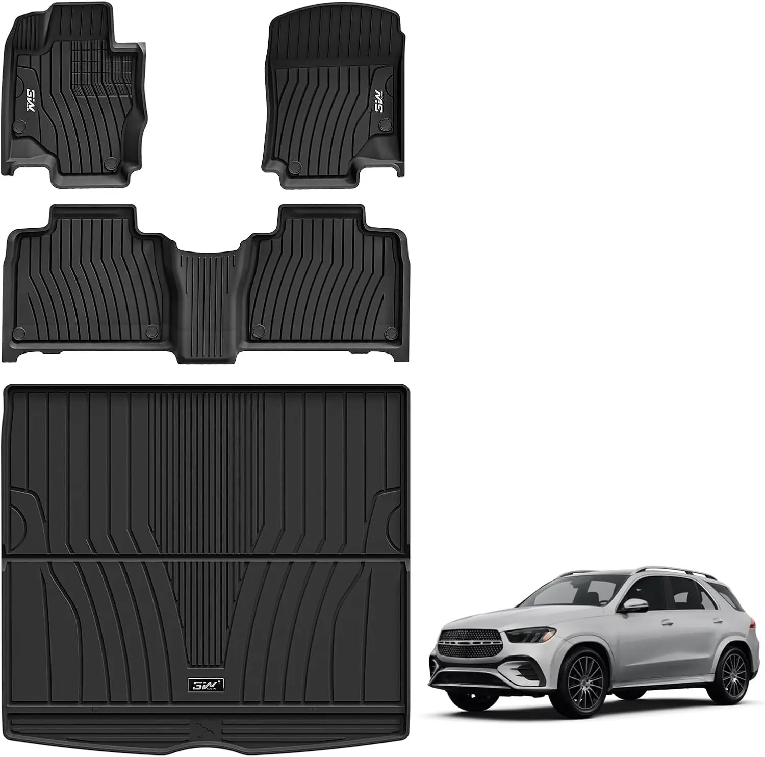 

Всепогодные коврики из TPE бежевого цвета для Mercedes-Benz GLE 2020-2026 (5 мест, не для купе/W167/гибрида), индивидуальная подгонка и защита