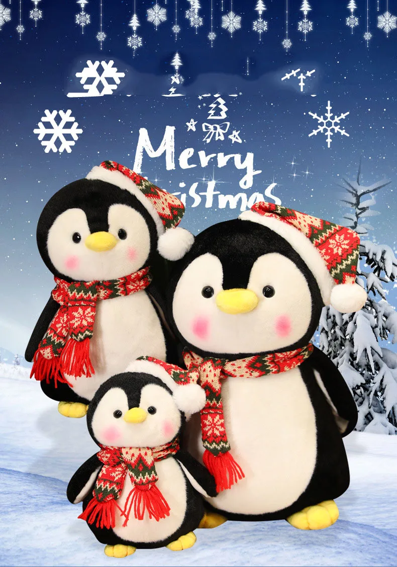 

Christmas Penguin Kawaii Plush Toys Lovely Pillow Stuffed Soft Animal Dolls Christmas Party Decor Children Xmas Gift