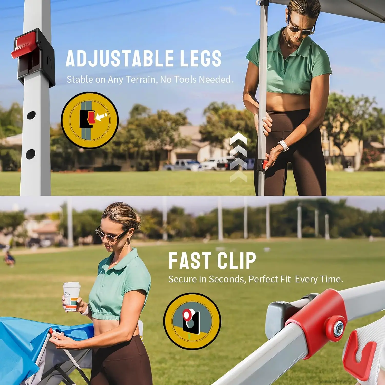 Coroa Shades 10x10 Pop Up Canopy - Tenda de praia com configuração de um impulso - Guarda-sol externo para eventos, festas