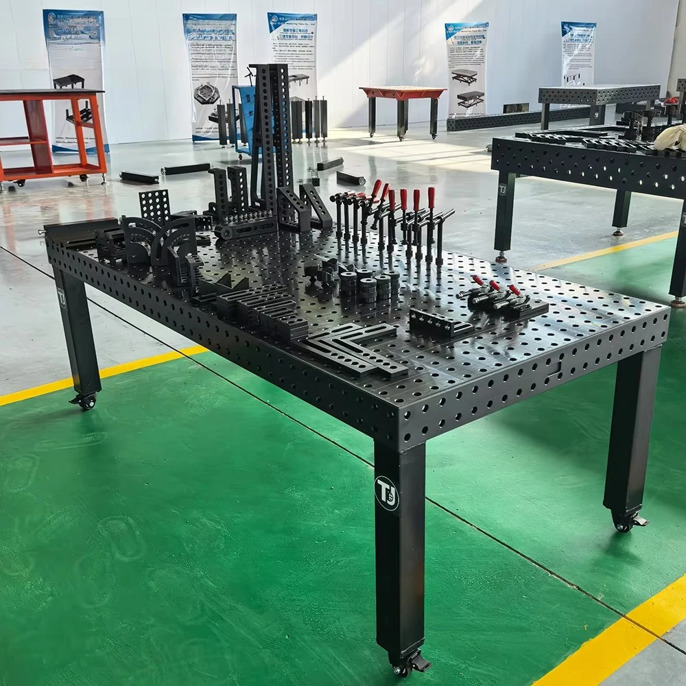 

D16 Series 3D Welding Fixture Table HT300 Cast Iron Nitriding Workbench with Jigs and Clamps