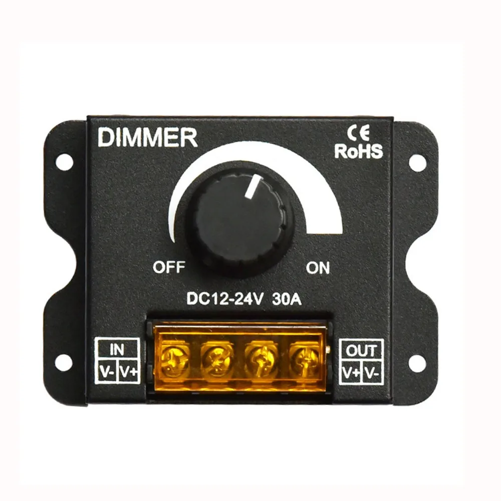 Led Strip Dimmer DC12V-24V Rotary Panel Manual Knob Wall Mounted PWM Dim 5050 3528 Single Color Tape Dimming