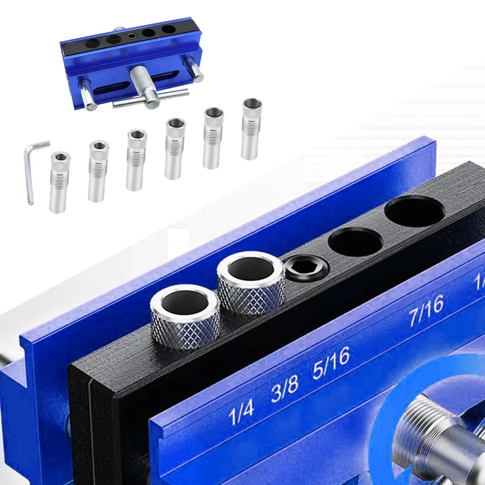 Woodworking Drill Jig Pocket Hole Jig Woodworking Hole Opener High Precision Portable Self Centering Dowel Jig
