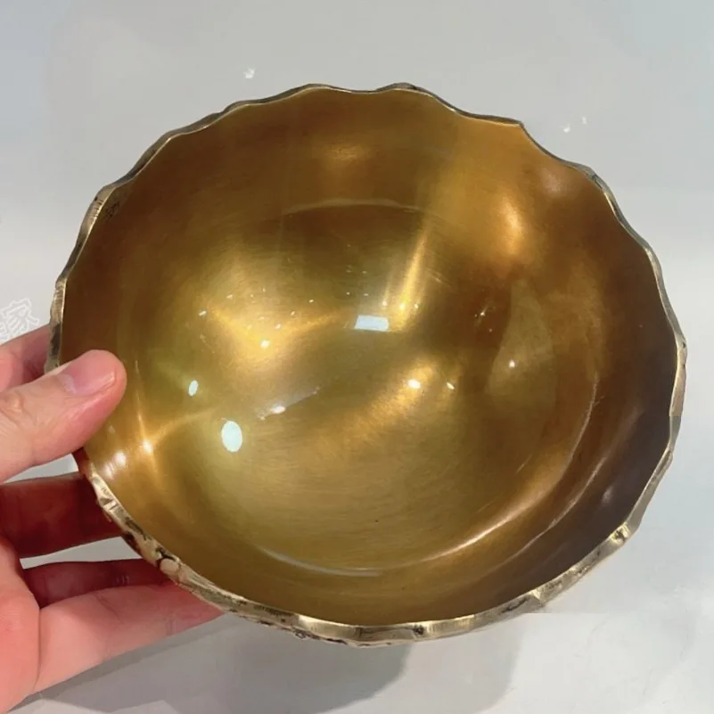 Three-legged Brass Decor Bowl Retro Tabletop Candy Tray Home Entry Dining Table Decoration Ornament