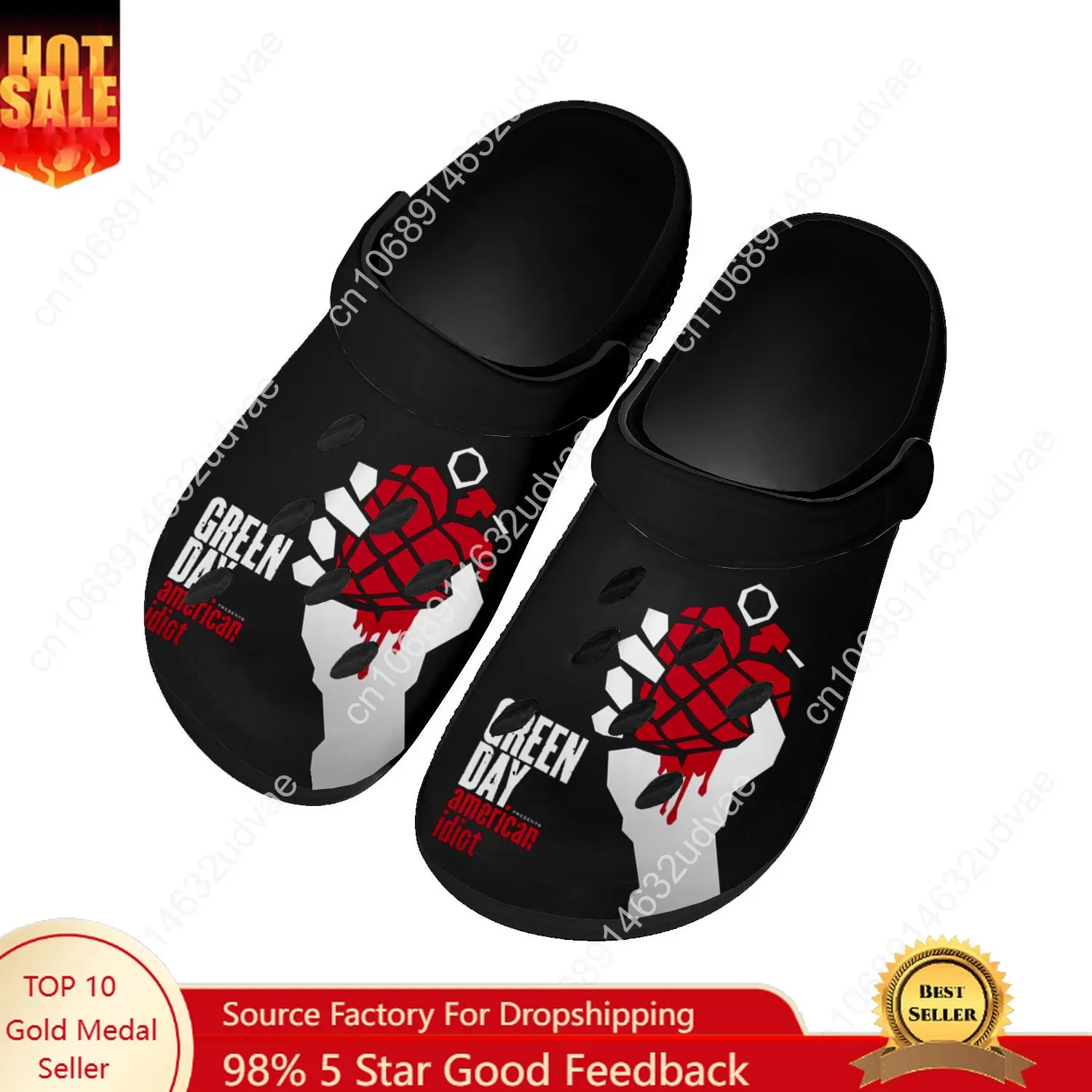 

Green Day Water Shoes Mens Womens Comfortable Fashion Home Garden Clogs Customizd Sandals Beach Breathable Hole Slippers