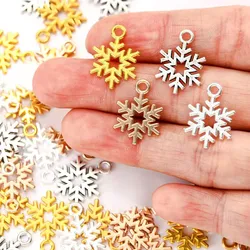 30pcs 4 colors 19*14mm snowflake Charms for Necklace Beads Pendants DIY Handmade Jewelry Making accessories