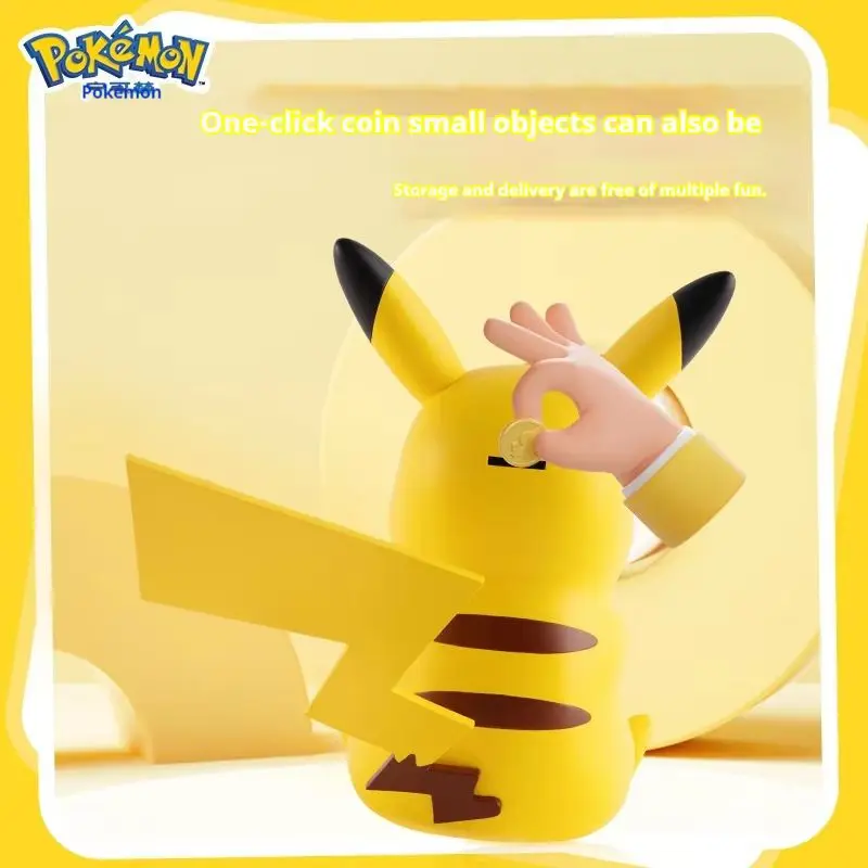 Pok é Mon Anime Peripheral Pikachu Fashion Cute Styling Model Savings Piggy Bank Desktop Ornament Children Collectibles Toy Gift