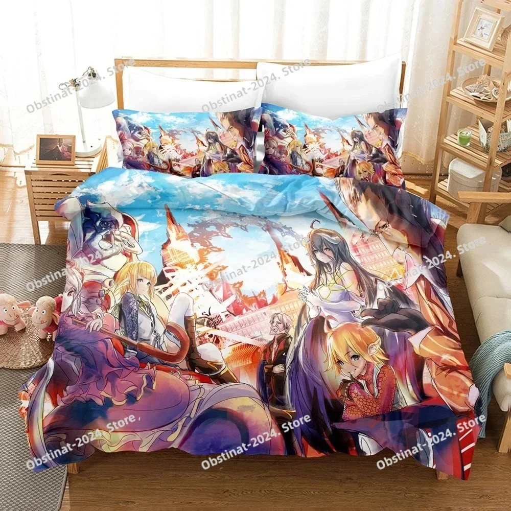 Fashion OVERLORD Anime Bedding Set Duvet Cover Full Queen King Size Pillowcase Bed Print Bed Set Aldult Kid Bedroom Single Twin