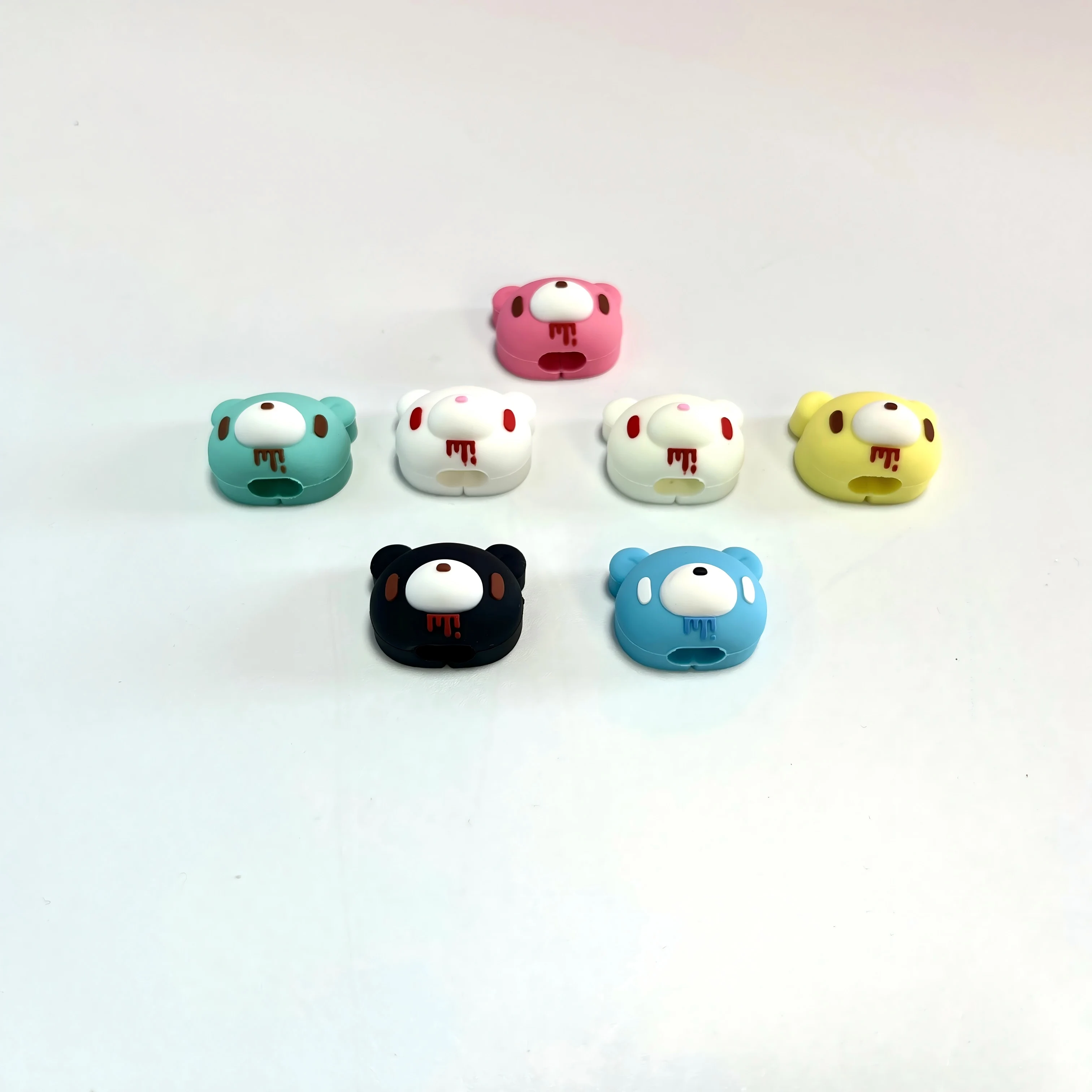 

Cute Bear Cable Protector for iPhone/Type-C, Cute Cartoon Data Cable Protective Cover, Anti-Break Cable Bite