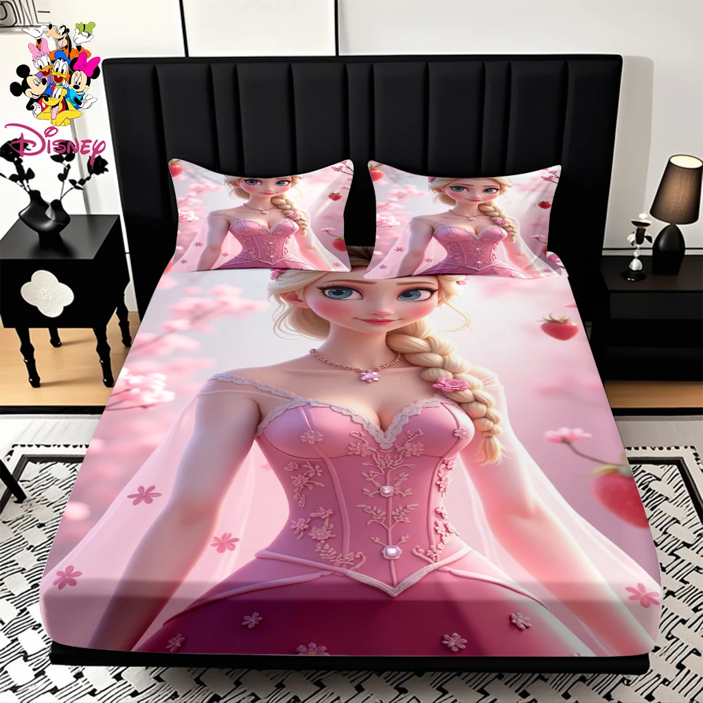 2/3 قطعة أميرات ديزني إلسا المجهزة ورقة مجموعة حريري لينة الجلد ودية النسيج رومانسية البتلة والفراولة نمط