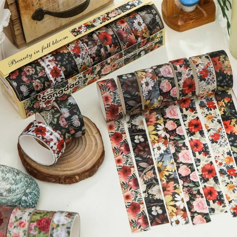 

W89C Flower Patterntape 15 мм в ширину скрапбукинг декоративной ленты для альбома для скрапбукинга