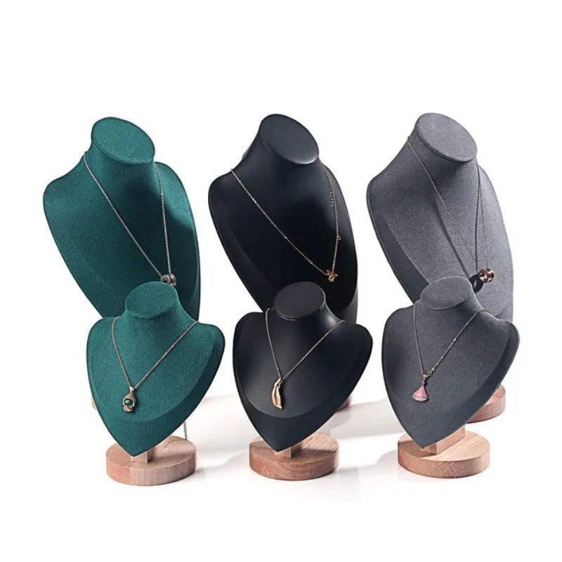 القلائد المطاطية حامل فاخر قلادة تخزين حامل المعارض عداد عرض المجوهرات الرف لوازم منظم المجوهرات