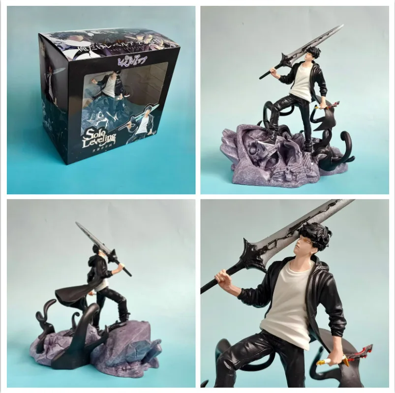 

Solo Leveling Аниме Фигурка Sung Jin-Woo Фигурка 20 см ПВХ Статуя Коллекция Модель Комната Настольный Орнамент Украшения Игрушки Куклы Подарки