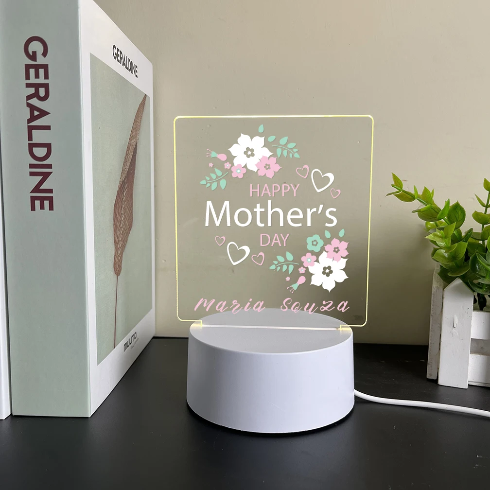 Personalized Custom Mother Cute  Led Table Lamp Usb Atmosphere Desk Lamp Rgb Night Lights Led