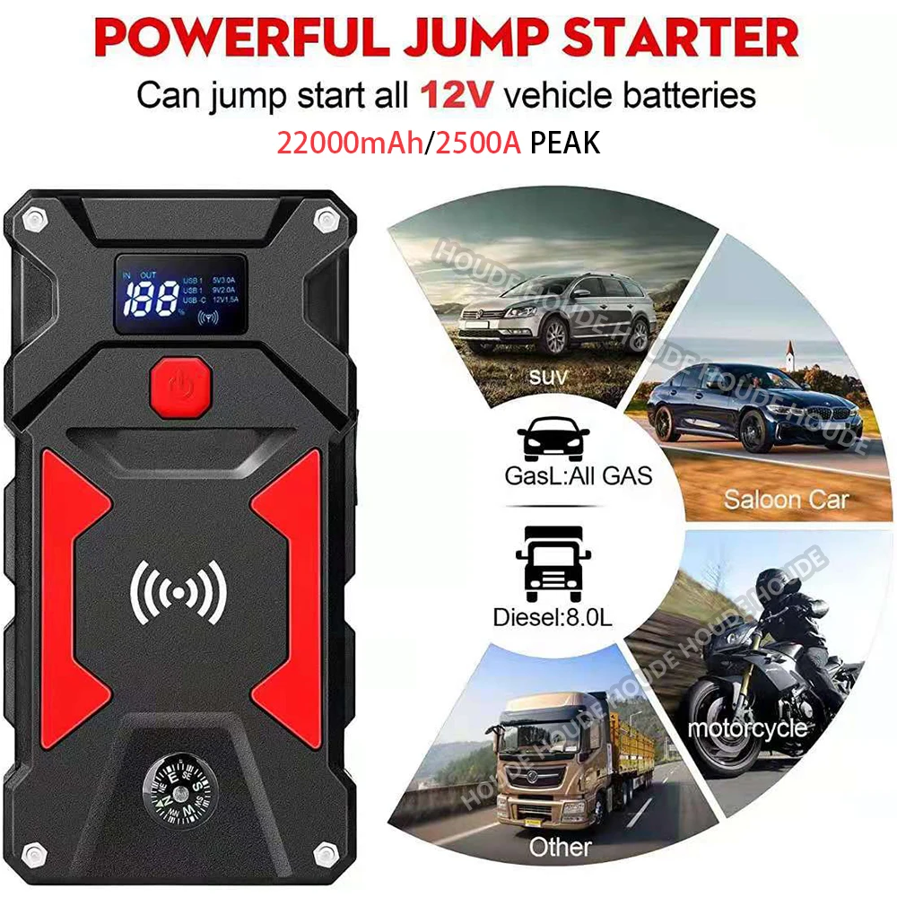 COSSIFTW 2023 China Battery Charger Jump Starter 12V 12800Mah Multi-Function Car Battery Charger Jump Starter