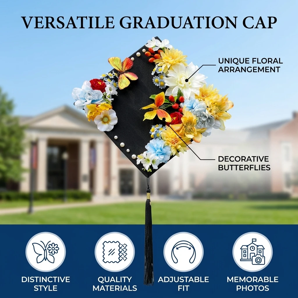 قبعة تخرج كلاسيكية ذات قمة مرب - مراجعة Photography University وسعره