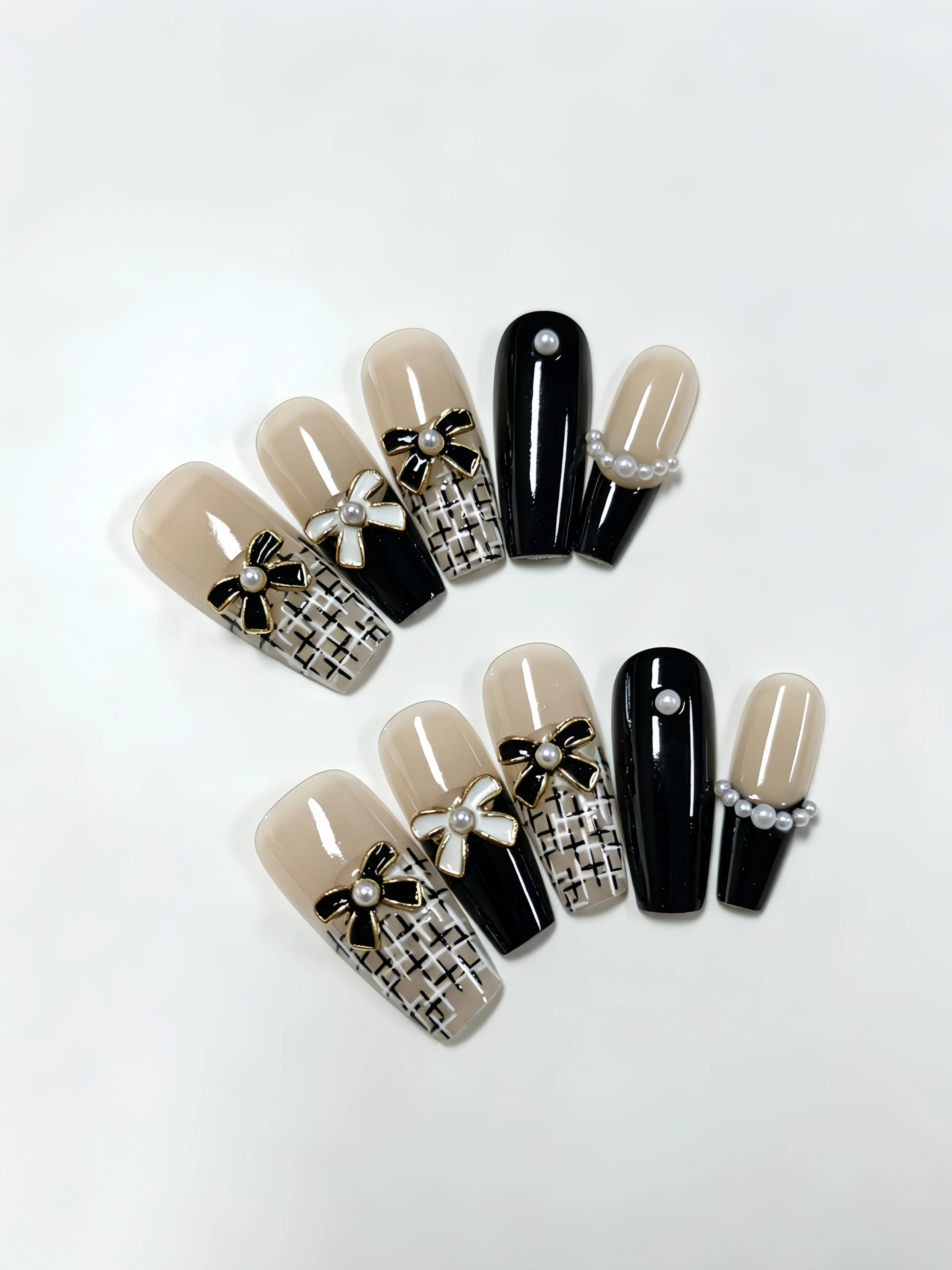 10-Piece Long Trapezoidal Pres - огляд і ціна Nail Art Simple Elegant
