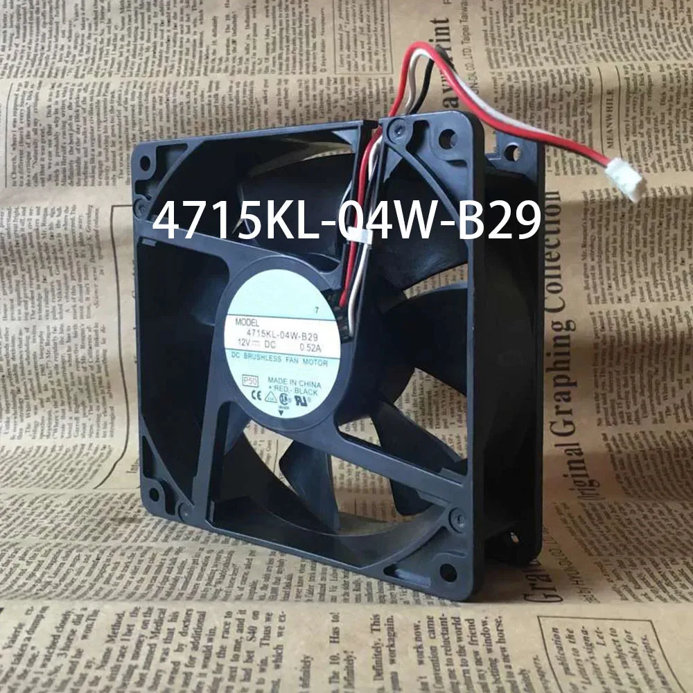 Slim Silent Chassis Cooling Fan 4715KL-04W-B29 12VDC 0.52A 3-wires 120*120*38mm radiator