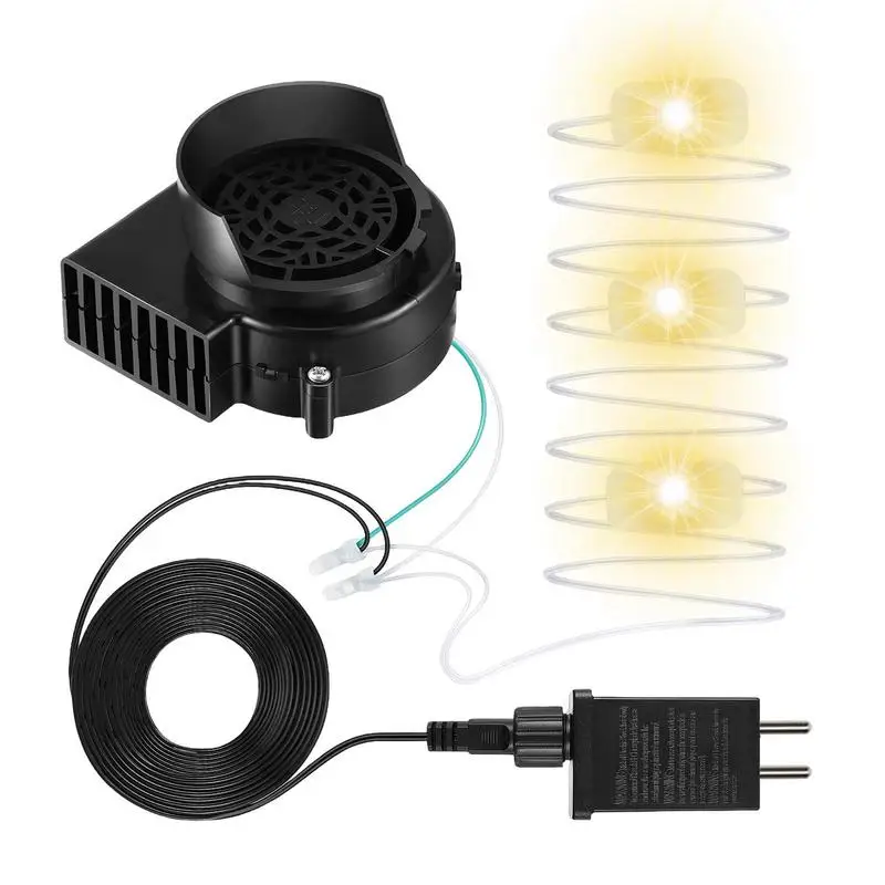 Replacement Fan Blower with 3 LED Light & 1.5A Adapter blowing inflatable equipment  for Christmas Halloween holidays