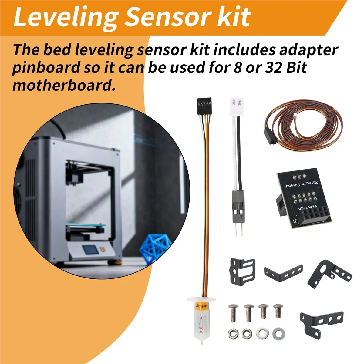 OK Upgrade BL- Touch V3.2 Auto Bed Leveling Sensor with 4 Brackets BL - Touch Kit for 8 or 32 Bit Motherboard