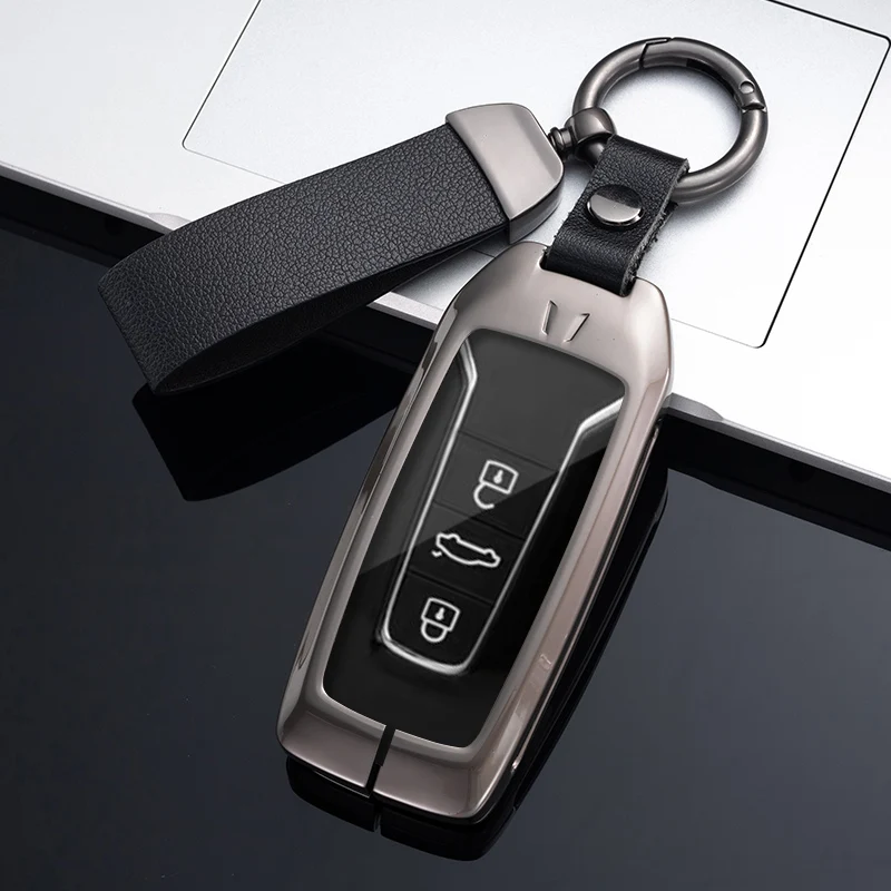 

Fashion Metal Zinc Car Key Case Cover for Vw Volkswagen Touareg 2019 2020 2021 2022 Shell Fob Ring Keychain Protector